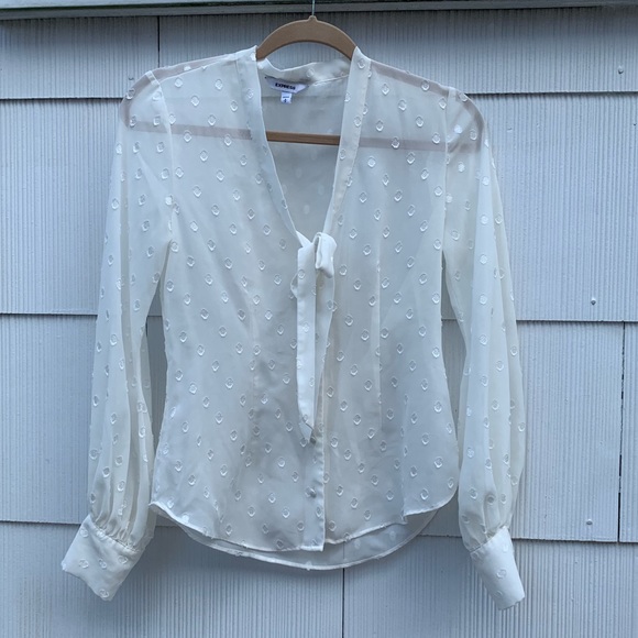 Express Tops - Polka Dot Button Down Express Tops - Polka Dot Button Down
